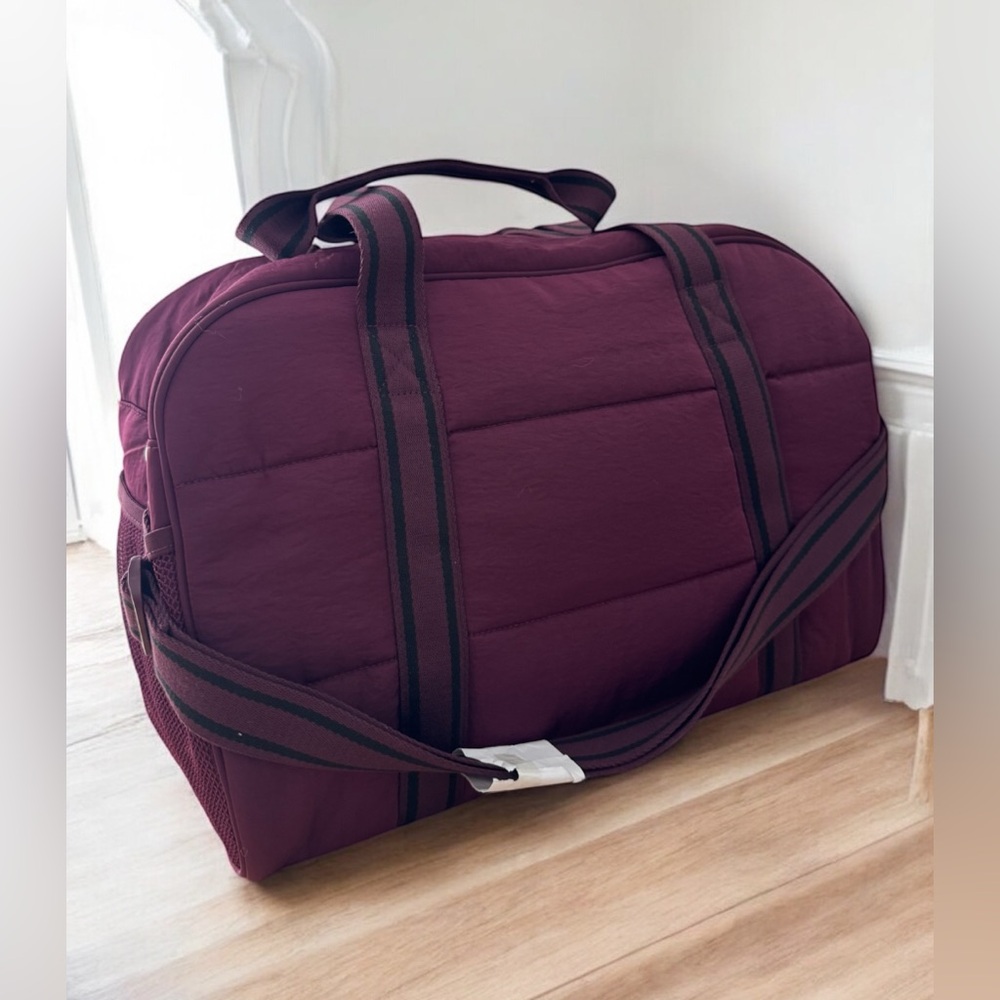Victoria's Secret PINK Quilted Puffer Duffle Weekender Gym Bag Wild Rose